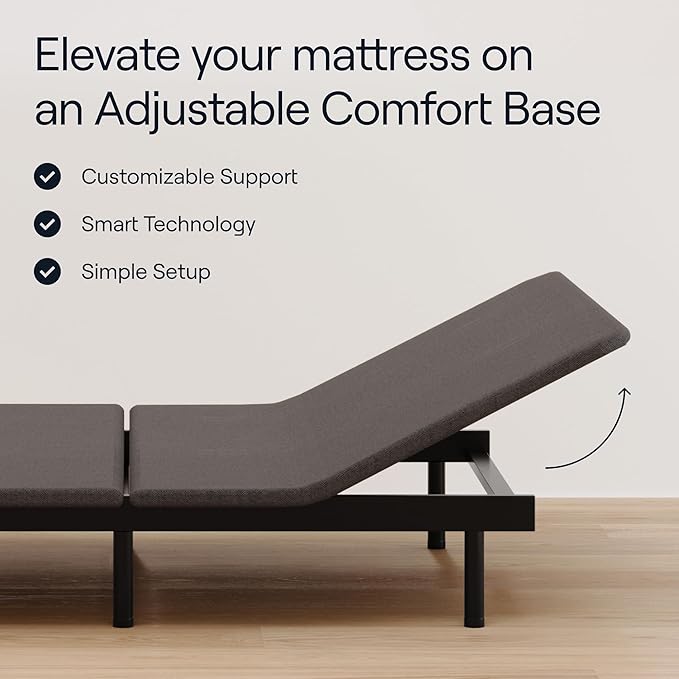Siena 10” Hybrid Firm Queen Mattress & Adjustable Base - Head & Foot Incline - Medium Firm Memory Foam - Premium Pressure Relieving Layers - Wireless Remote with Memory - Zero Clearance & Gravity