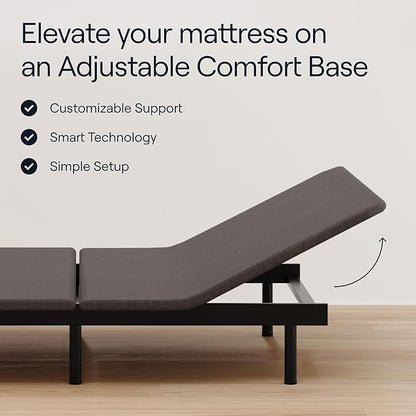 Siena 10” Hybrid Firm Queen Mattress & Adjustable Base - Head & Foot Incline - Medium Firm Memory Foam - Premium Pressure Relieving Layers - Wireless Remote with Memory - Zero Clearance & Gravity