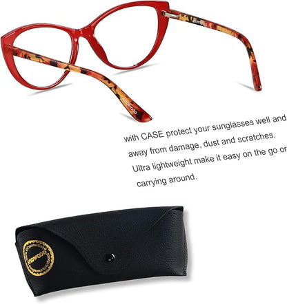 ANDWOOD Blue Light Blocking Glasses Women Bluelight Blocker Computer Cateye Clear Cat Eye Eyeglasses Frame AR003