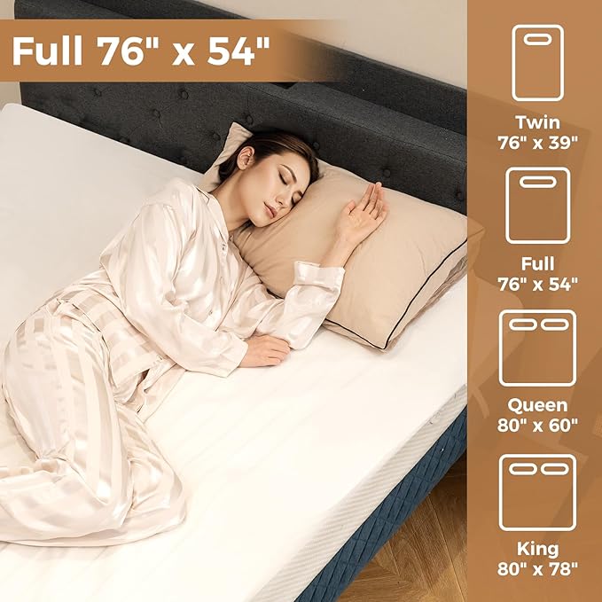 Giantex Full Size Heated Mattress Pad, Electric Heat Pad w/ 9 Heat Settings & 9H Timer, Overheat Protection, Heating Bed Toppers Fit up to 10" Deep Pocket, Machine Washable Bed Warmer