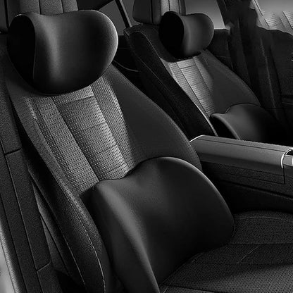 Car Headrest & Lumbar Support Cushion For Subaru XV/Subaru Crosstrek (GT) 2.Gen 2018-2024, Ergonomic Memory Foam Head Rest and Lumbar Pillow Set Breathable Comfortable for Neck Back Pain Relief