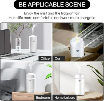 Car Diffuser, Car Humidifier, Car Diffusers for Essential Oils, Smart Car Air Freshener Diffuser, USB Cool Mist Humidifier Diffuser for Car Home Office Bedroom (White)