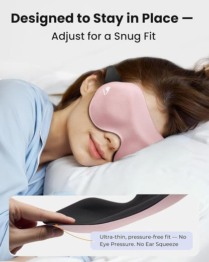 Sleep Mask for Men Women 3 Pack: 100% Blackout Eye Masks for Sleep - Zero Eye Pressure Eye Cover for Lash Extensions - Sleeping Mask for Airplane Travel Essentials Night