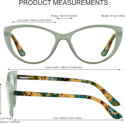 ANDWOOD Blue Light Blocking Glasses Women Bluelight Blocker Computer Cateye Clear Cat Eye Eyeglasses Frame AR003