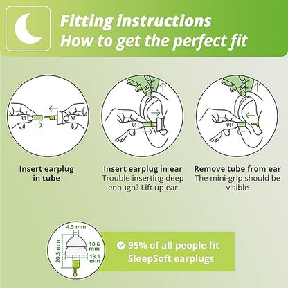 Alpine SleepSoft Sleeping Earplugs - Ultra Soft Filter for Side Sleeper - Reduce Noises & Improve Sleep - Reusable, Hygienic, Hypoallergenic Hearing Protection for Adults with Long Lasting Comfort