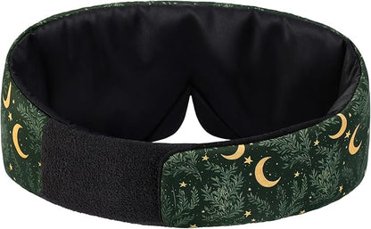 ALASKA BEAR Wraparound Style Silk Eye Mask, Big Wide Headband and Large Coverage Sleeping Mask, No Side Buckles, Strapless(Silent Night)