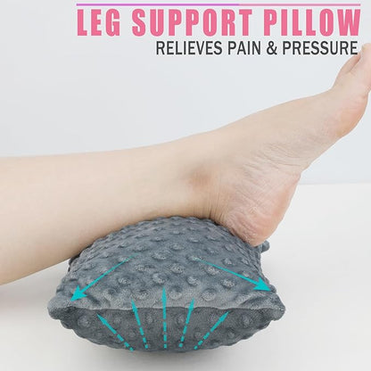 2 Pcs Soft Knee Pillow for Side Sleepers, Pressure Pillows Between Legs 11"x7" Small Knee Pillow Joints Cushion for Sleeping Hip and Back Pain, Minky Dot Dark Gray