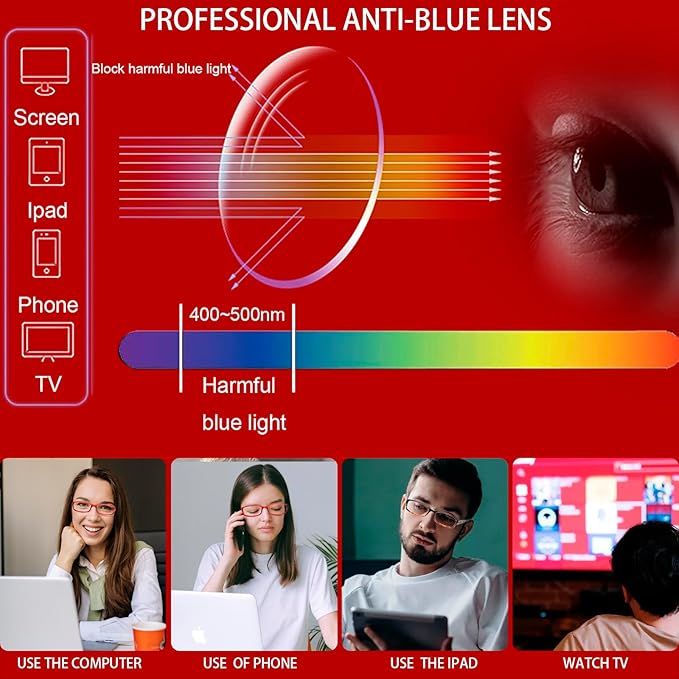 Kerecsen Computer Reading Glasses for Women Blue Light Blocking Glasses for Reading Fashion Pattern Print Eyeglasses for Womens(Mix Color -7, 1.50)