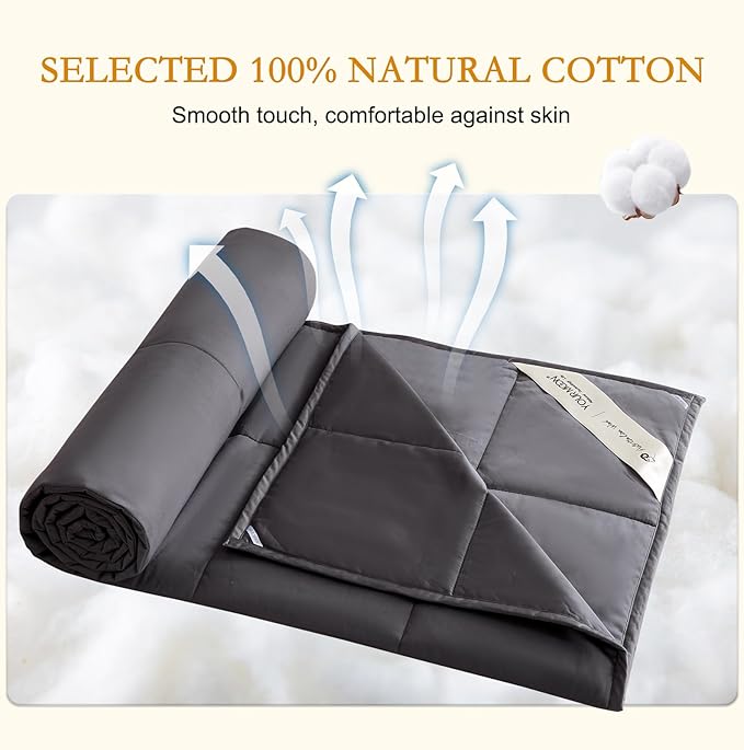 YOUR MOON Summer Lightweight Wool Comforter 120120 Inches- Breathable & Thin Duvet Insert for Hot Sleepers, 100% Australian Wool Filling 100gsm with Pure Cotton Shell-Over Size King (Drak Gray)