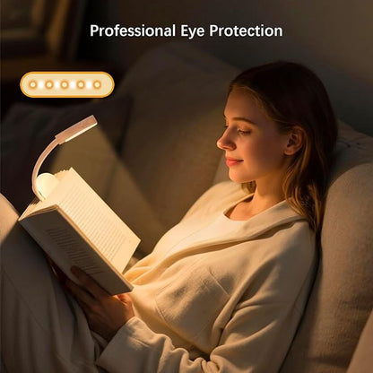 Portable LED Reading Lights, Eye Caring 3 Color Temperatures and Dimming Brightness Book Lights, Lightweight USB Rechargeable Clip-On Lamp for Book Lovers Night Reading (Pink)