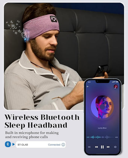 Perytong Sleep Headphones Bluetooth 5.4, Wireless Sleep Headphones with HD Stereo Speakers for Side Sleepers, Breathable & Sweat-Proof Sports for Sleeping Running Yoga Travel Meditation