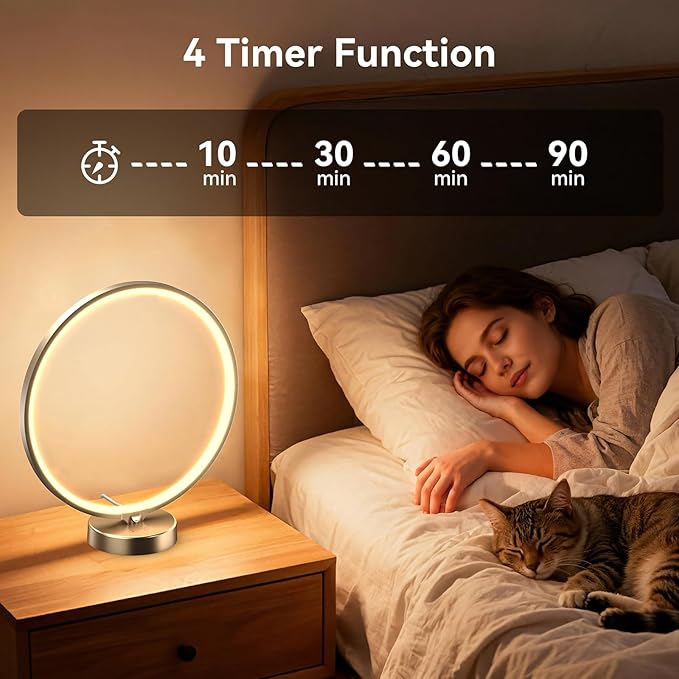 Sunlight Lamp,10000 Lux Sun Lamp,Daylight Lamp with 3 Color Temperatures, Stepless Brightness, Memory Function &Timer Natural Lamp, Desk Lamp Table Lamp for Home-Gold