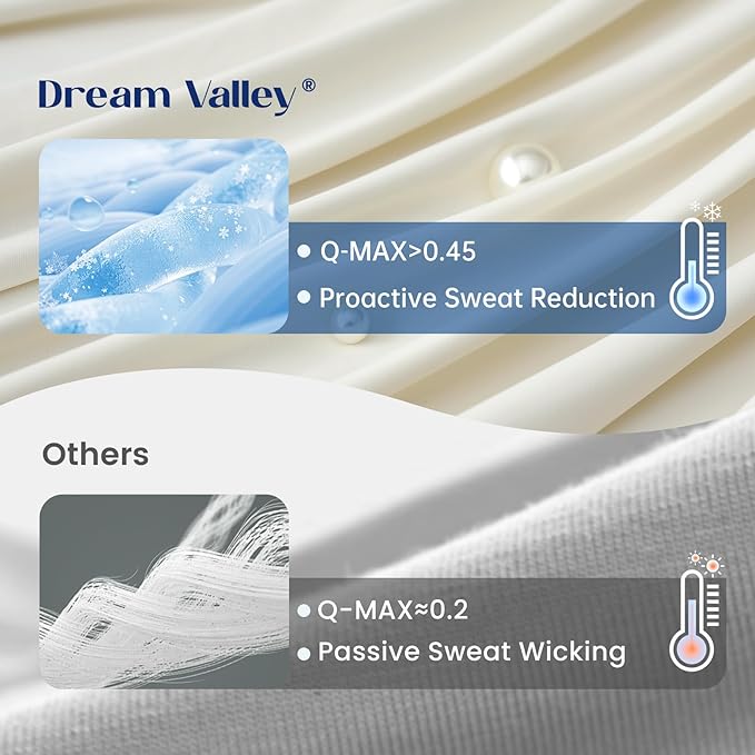 Dream Valley Outlast® Queen Cooling Comforter, NASA-Grade Instant Cooling Blanket for Hot Sleepers, Luxurious Comforter for All Season, Ivory, 90"x90"