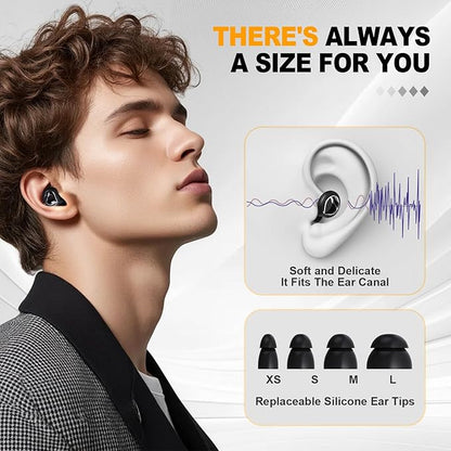Noise Reducing Ear Plugs, 50dB Noise Cancelling Ear Plugs for Concerts, Reusable Soft Silicone Musicians Earplugs for Side Sleepers/Drummers/Snoring Blocking/Concert Earbuds Protection [Black]