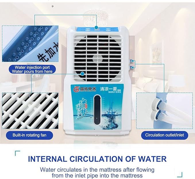 Cooling Mattress Topper with Remote, Mattress Cooling Pad, Bed Cooling System, Radiation-Free, Great for Sleep Enhancement, Relieving Heat, for Home, Dorm Room, Apartment And Hostel(Size:1.6*0.7m)