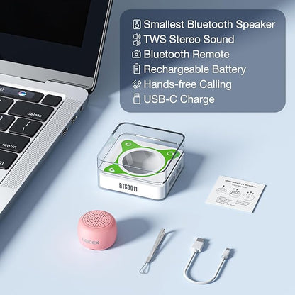 Mini Wireless Bluetooth Speaker with Bluetooth 5.0 - Perfect for Travel & Outdoor Sound (Pink)