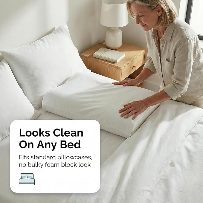 Aeris Memory Foam Contour Pillow for Side Sleepers - Adjustable, Ergonomic Design for Enhanced Neck Support - with Machine Washable Cover