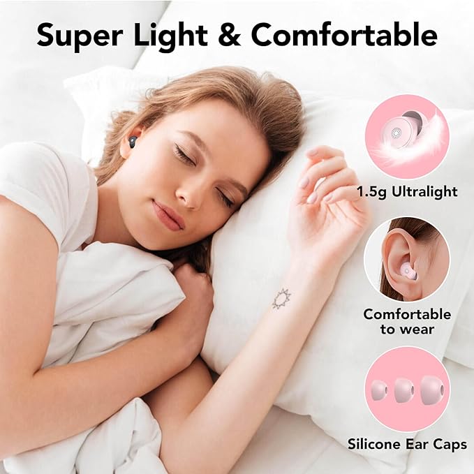 Ear Plugs for Sleeping Noise Cancelling, 45dB Soft Earplugs for Concert, Reusable Ear Plugs for Noise Reduction with Case & 8 Eartips, for Sleeping, Concert, Working, Studying, Traveling (Pink)