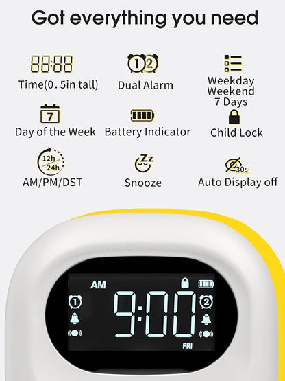 Roxicosly Super Strong Vibrating Alarm Clock for Heavy Sleepers, Adjustable Vibration Bed Shaker Under Pillow for Hearing Impaired Deaf, Cordless, Small, USB Rechargeable for Travel