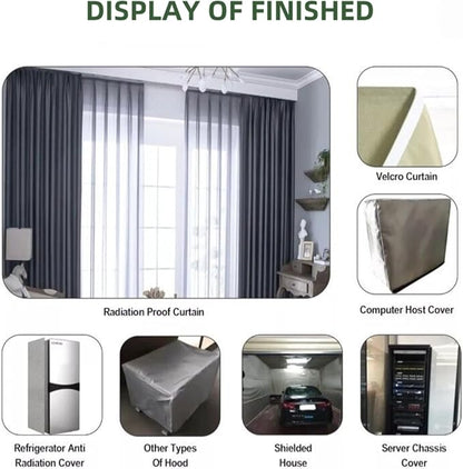 Amradield Faraday Fabric 197"x 43" Faraday Cloth Tape Nickel Copper Polyester Material Influence RF Signals WiFi Cell Bluetooth RFID Guards You Against Harmful Frequencies and Possible Data Theft