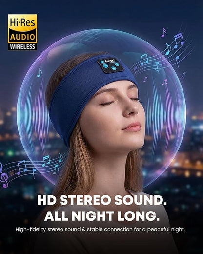 Bluetooth Sleep Headphones Headband - Comfortable Wireless Headphones with HD Sound, Sweatproof & Washable for Sleeping, Yoga, Running, Meditation