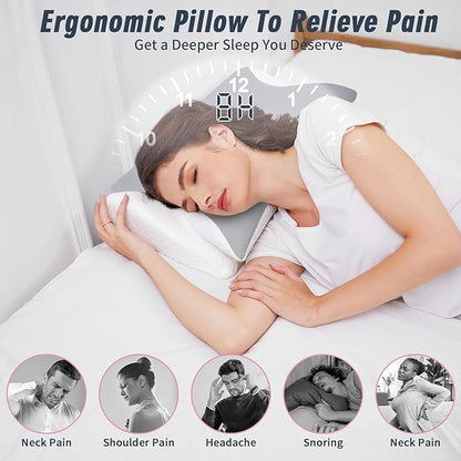 Ergonomic Orthopedic Pillow Pillows for Neck and Shoulder Pain Sleep apnea Best Sleeping Memory Foam deep Support Cervical