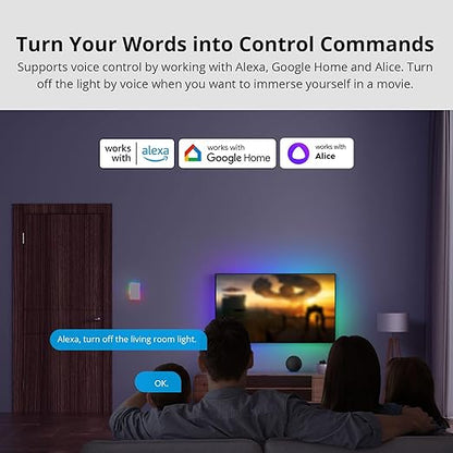 SONOFF Smart Light Switch, 2.4GHz WiFi Interruptor Inteligente, Neutral Wire Required, Voice Control with Alexa and Google Home, Touch Button, Wall Mounting, T5 2 Gang 1 Way