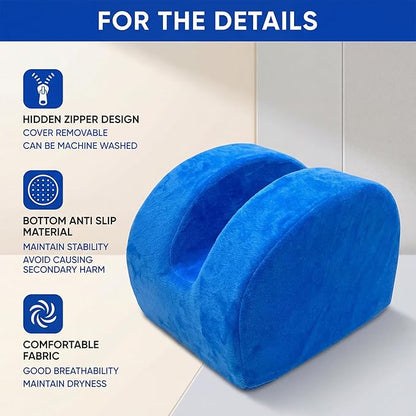 Knee Surgery Recovery Pillow for Knee Replacement – Hip Abductor Leg Alignment Wedge, Memory Foam, Removable Washable Cover, Non-Slip Base, Sleeping Support for Post-Op