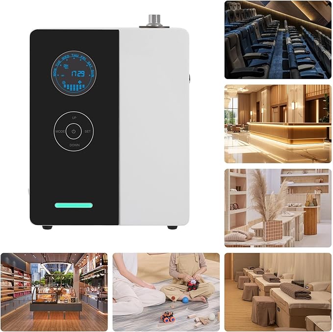 Smart Scent Air Machine Essential Oil Diffuser Scent Machine Smart Aroma Air Atomizer for Large Rooms, Hotels, spas, Offices 200ml (Black+White)