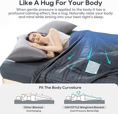 Weighted Blanket King Size 30lbs (88''x104'', Dual-Sided), Reversible Cozy Warm Velvet & Cooling Tencel King Weighted Blanket for Adults and Couples All Season Use - Carry Bag Included, Dark Grey