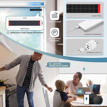 SmartWings Motorized Roller Shades Work with Homekit, Alexa Google, 100% Blackout Smart Blinds for Windows, Cordless Remote Control Window Shades, Essential White, Customized Size