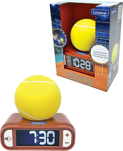 LEXiBOOK, Tennis, Tennis Nightlight Alarm Clock, Sounds and Melodies, Backlit LCD Screen, Luminous, Snooze, RL800T