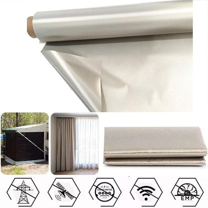 Amradield Faraday Fabric 197"x 43" Faraday Cloth Tape Nickel Copper Polyester Material Influence RF Signals WiFi Cell Bluetooth RFID Guards You Against Harmful Frequencies and Possible Data Theft
