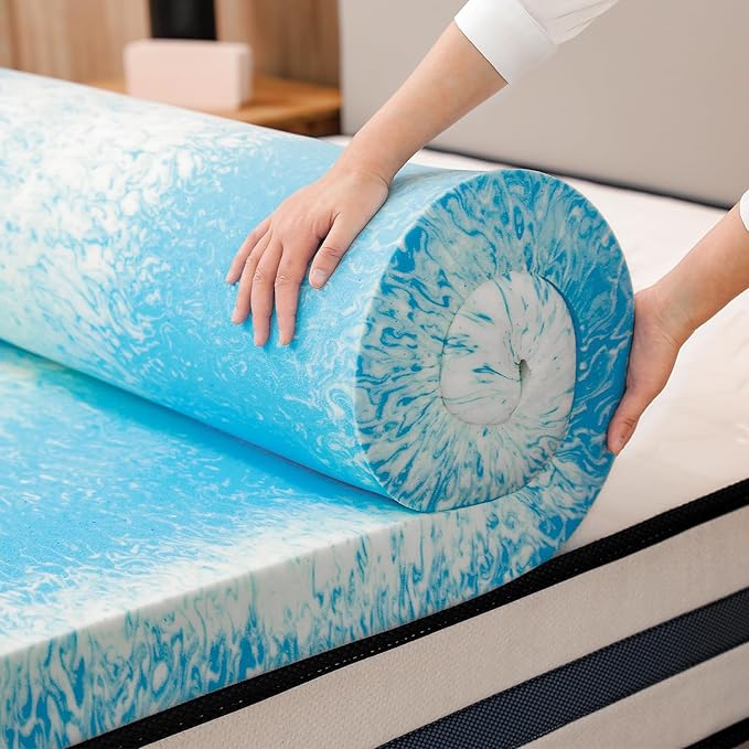 3 Inch Twin Size Memory Foam Mattress Topper, Cooling Gel Infusion Bed Topper Pad for Firm Mattress (39" x 75")