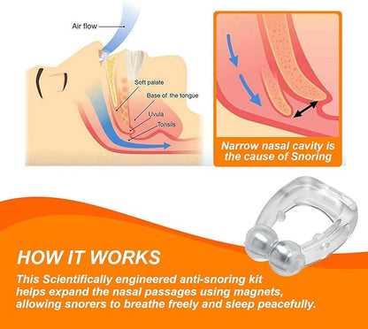 Mobi Lock Magnetic Nasal Clip (Pack of 12) - Silicone Nose Clip - A Simple Solution for Nasal Snorers - Reusable Snoring Device to Enjoy a Peaceful Night's Sleep