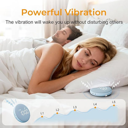 Gianna 110dB Loud Alarm Clock for Heavy Sleepers - Vibrating Alarm Clock, 3 Wake Modes, Auto-Dimming, Rechargeable Battery Operated Bed Shaker for Bedroom and Travel