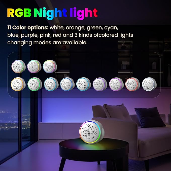Portable White Noise Machine, Rechargeable Sound Machine for Sleep, 27 Soothing Sounds, Night Light, 24H Playtime, Compact Travel Sleep Soother for Baby Adults, Home Office Nursery