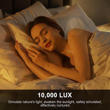 Light Therapy Lamp 10000 Lux UV-Free Sun Floor Lamp, 360° Gooseneck Happy Lamp with 5 Colors & 5 Brightness Levels & Remote Control + Touch Dual Control (Black)