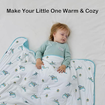 BubblePanda Rayon Made from Bamboo Baby Blanket for Boys Girls Neutral Soft Crib Blanket Toddler Quilt Comforter Newborn Nursery 30 x 40 Inch Dinosaur