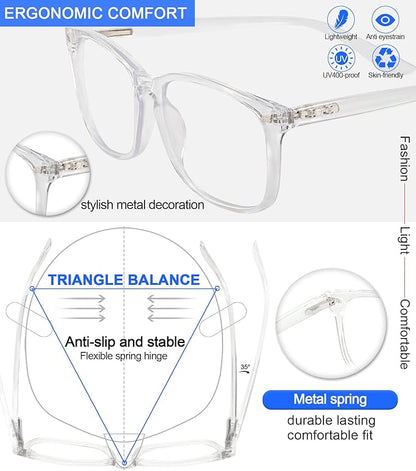 MARE AZZURO Computer Gaming Glasses Women, Blue Light Blocking Glasses, Anti Blue Light Glasses Block Glare & UV400