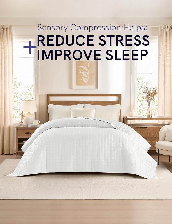 YnM Cooling Weighted Blanket for Adults, 20lbs Heavy Bed Throw for One Person of 190lbs, Perfect for Hot Sleepers or Warm Climates with Cooling Rayon/Glass Beads(60x80 Inches,Queen Bed, White)