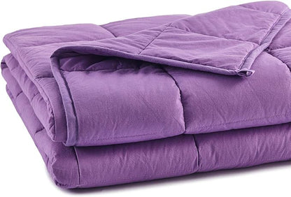 TONGDADA Kids Weighted Blanket | 40''x60'',10lbs | for Child Between 80-125 lbs | Premium Cotton Material with Glass Beads | Purple