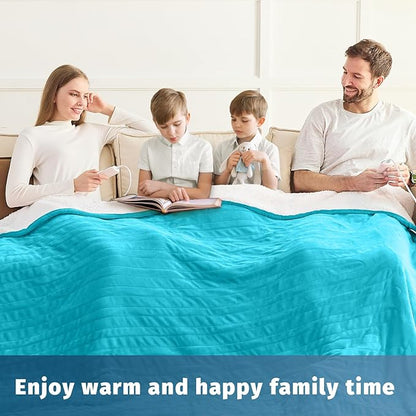 Heated Electric Blanket King Size - 90" x 100" Heating Blanket with Dual Control, 10 Heating Levels & 8 Hours Auto Off, Soft Warm Flannel Blanket, Christmas Birthday Gifts for Senior Grandma