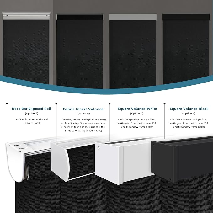 Motorized Shades Compatible with Alexa,Google Asssitant,Homekit Over Thead,3% Openness Solar Roller Blinds for Window,Smart Blinds with Remote,APP/Voice Control,3% Openness Aventus Black
