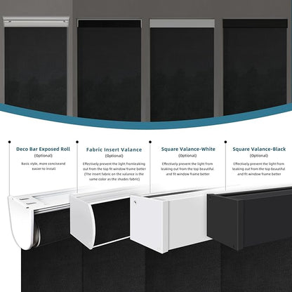 Motorized Shades Compatible with Alexa,Google Asssitant,Homekit Over Thead,3% Openness Solar Roller Blinds for Window,Smart Blinds with Remote,APP/Voice Control,3% Openness Aventus Black