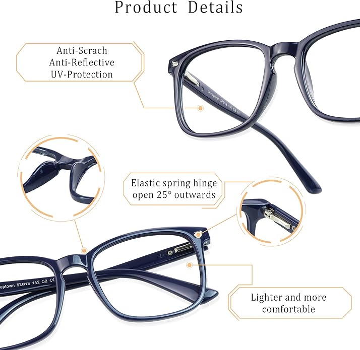 LifeArt Blue Light Blocking Glasses, Anti Eyestrain