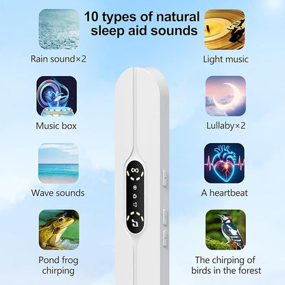 Hesond Pillow Speaker Bone Conduction Stereo Bluetooth Wireless Music Mini Portable Sleep Headphones Bar Sleep Speaker with LED Display White Noise Timer for Side Sleepers Supports TF Card (White)