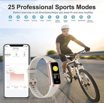 Fitness Tracker with 24/7 Heart Rate, Blood Oxygen Blood Pressure Sleep Monitor, Activity Trackers 5 ATM Waterproof,Step Calorie Counter Pedometer Health Smart Watch for Women Men