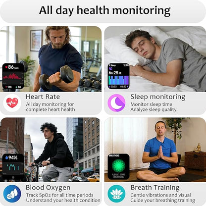 Smart Watch (Answer/Make Call) for iPhone&Android, 1.83" Smartwatches with Sleep Monitor Heart Rate Activity Tracking, IP68 Waterproof, Fitness Tracker 100+Sport, Reloj Inteligente 30 Day+Battery Life