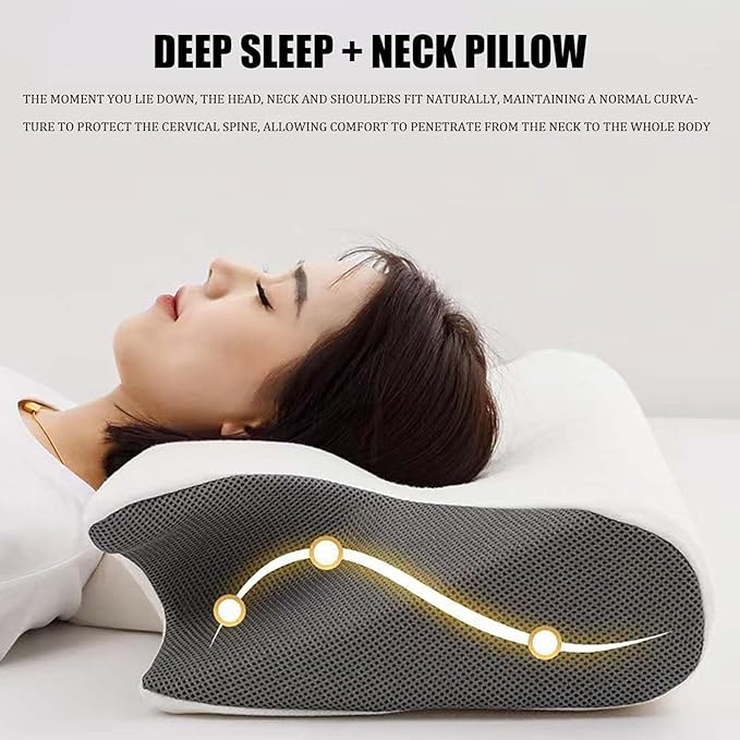 Sleep Apnea Pillow, Premium Memory Foam Pillow for Neck Pain Relief, Premium Ergonomic Pillows Side Sleeper for Adults